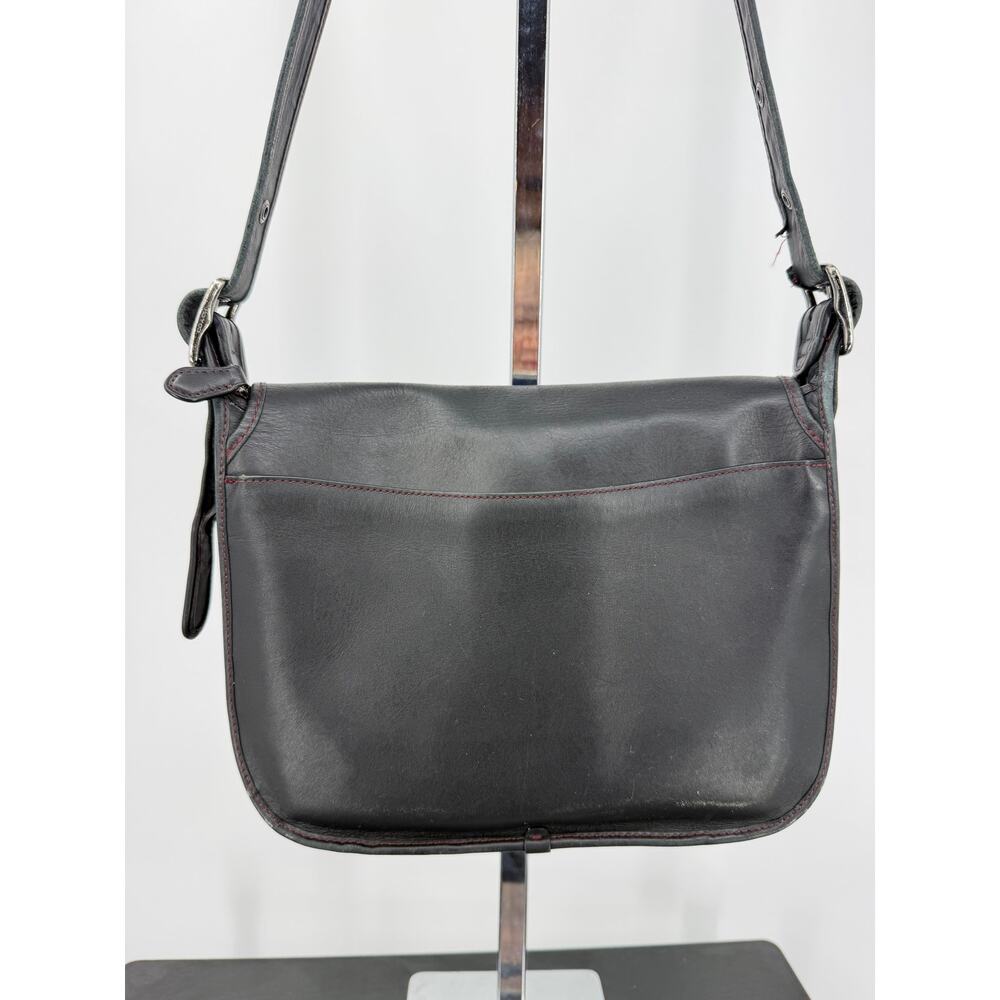 Coach 75th Anniversary Saddle Crossbody Bag Black Leather Limited Edition Flap - Picture 3 of 16